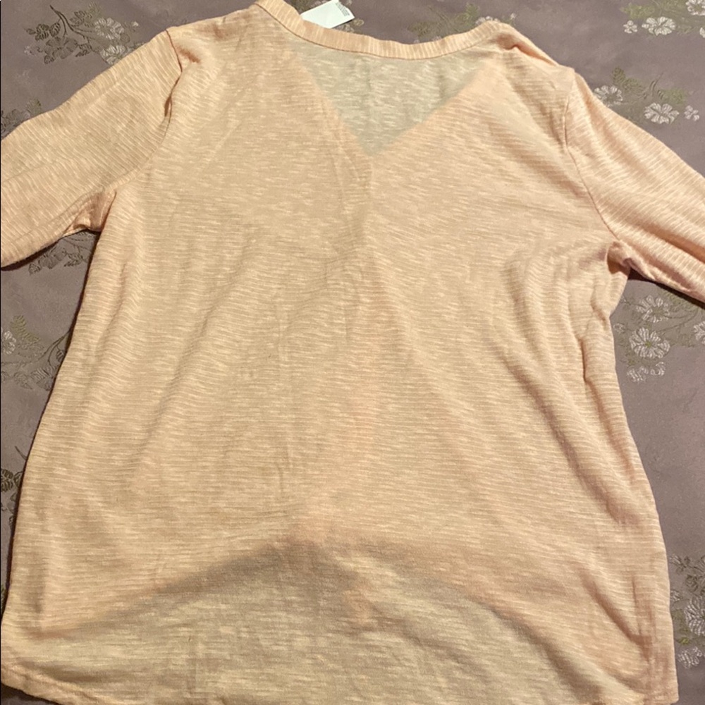 LOFT Pink Striped Top - Picture 5 of 7